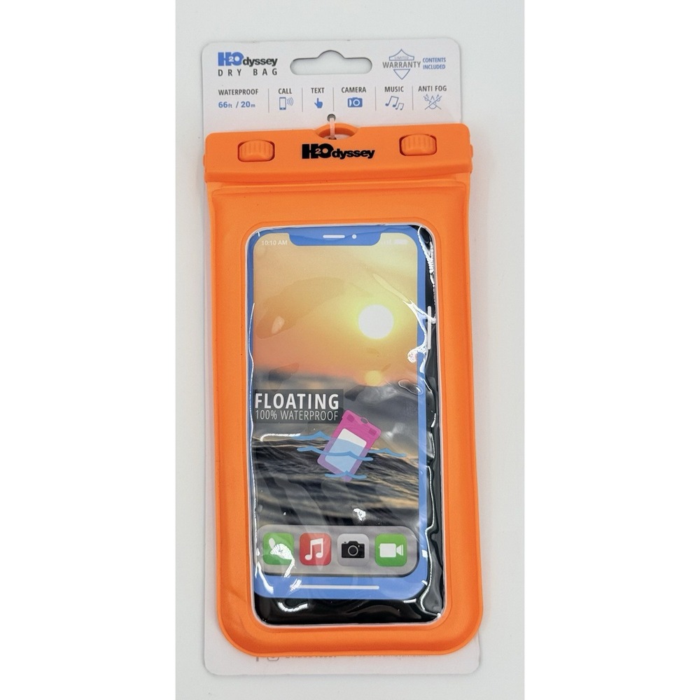 H2Odyssey DB-10 Floating Phone Pouch Dry Bag in Orange With Lanyard NEW NIP